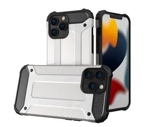 Hurtel Hybrid Armor Case stříbrná / Kryt / Apple iPhone 13 Pro / Odolný hybridní materiál