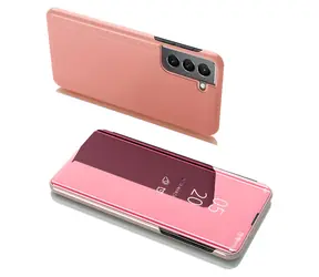 Hurtel Clear View flipové pouzdro růžová / Pouzdro pro Samsung Galaxy S22+ / Flipové otevírání s průhledým okénkem