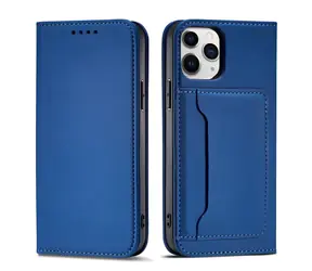Hurtel Magnet Card Case modrá / Pouzdro / Magnetické / Kapsa na kartu / Se stojánkem / iPhone 12 Pro