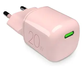 Puro MiniPro růžová / Cestovní adaptér / GaN / USB-C / 20 W