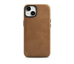 iCarer Oil Wax Premium hnědá / Pouzdro / Kožené flip / MagSafe / Apple iPhone 14 Plus