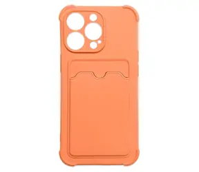 Hurtel Card Armor Case peněženka pro Apple iPhone 12 Pro Max oranžová / Pouzdro / Silikonové / Kapsa na kartu