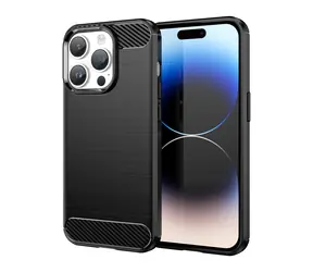 Hurtel Carbon Case pro Apple iPhone 14 Pro Max černá / Kryt / Karbonový vzor / Gelový