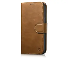 iCarer Oil Wax Wallet Case 2in1 hnědá / Pouzdro / Kožené flip / Anti-RFID / Apple iPhone 14 Plus