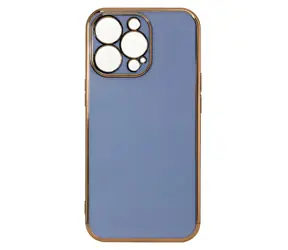 Hurtel Lighting Color Case iPhone 12 Pro Max modrá / Kryt / Gelový / zlatý rámeček