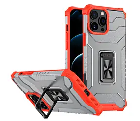 Hurtel Crystal Ring odolné pouzdro pro Apple iPhone 12 Pro červená / Pouzdro / Odolné / Stojánek