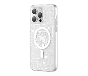 Kingxbar PQY Geek Series stříbrná / Zadní kryt / pro Apple iPhone 14 Plus / MagSafe / Magnetický