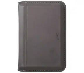 UNIQ Lyden DS šedá / Peněženka se stojánkem / MagSafe nabíjení / RFID ochrana