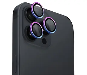 Uniq Optix Aluminium Iridescent / Ochranné sklo na čočku fotoaparátu / iPhone 16 Pro, 16 Pro Max / s aplikátorem