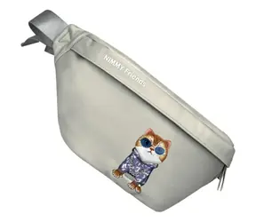 Nimmy Crossbody Glasses Cool Cat šedá / Taška přes rameno / motiv kočka