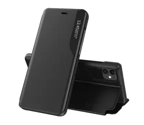 Hurtel Eco Leather View Case černá / Pouzdro se stojánkem / Apple iPhone 13 Pro Max