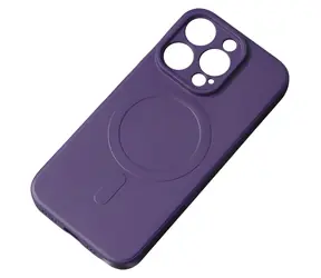 Hurtel Silicone Case MagSafe pro iPhone 15 Pro Max fialová / Kryt / Silikon / MagSafe