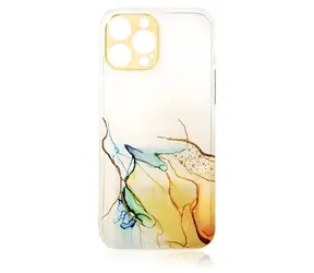 Hurtel Marble oranžová / Kryt / Apple iPhone 12 Pro Max / Gelový / Mramorový vzor