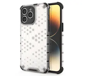 Hurtel Honeycomb Case transparentní / Zadní kryt / Apple iPhone 14 Pro Max / voštinový vzor