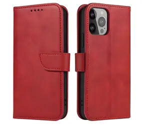 Hurtel Wallet Case červená / Pouzdro / Peněženkové / Magnetické / Se stojánkem / iPhone 15 Pro Max