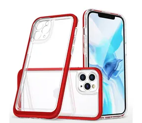 Hurtel Clear 3in1 Case pro Apple iPhone 11 Pro Max červená / Kryt / Gelový / Transparentní