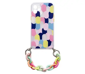 Hurtel Color Chain Case Apple iPhone 13 Pro Max vícebarevné / Pouzdro / Gelové / Řetízkový přívěsek