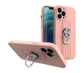 Hurtel Ring Case růžová / Pouzdro / Silikonové / Kroužek na prst a stojánek / Apple iPhone 12 Pro