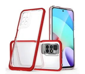 Hurtel Clear 3in1 Case Xiaomi Redmi 10 červená / Ochranný kryt / Průhledný rámeček
