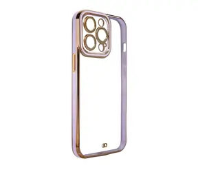 Hurtel Fashion Case fialová, zlatý rámeček / Kryt / Apple iPhone 12 Pro / gelový