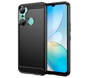 Hurtel Carbon Case černá / Kryt / Infinix Hot 12 Pro / karbonový vzhled