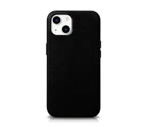 iCarer Litchi Premium Leather Case černá / Pouzdro / Kožené / MagSafe / Apple iPhone 14 Plus