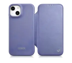 iCarer CE Premium světle fialová / Pouzdro / Kožené flip / MagSafe / Apple iPhone 14 Plus