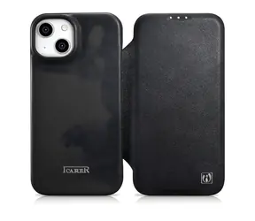 iCarer CE Premium MagSafe černá / Pouzdro / Kožené flip / Apple iPhone 14 Plus