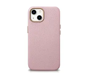 iCarer Litchi Premium Leather Case růžová / Pouzdro / Kožené / MagSafe / Apple iPhone 14 Plus