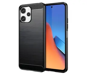 Hurtel Carbon Case černá / Kryt / Xiaomi Redmi 12 / Ohebný