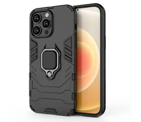 Hurtel Ring Armor pouzdro pro Apple iPhone 14 Pro Max černá / Pouzdro / Odolné / Magnetický kroužkový držák