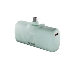 SBS EcoPower 5000 mAh zelená / Powerbanka / 10 W / vestavěný USB-C konektor