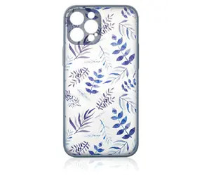 Hurtel Design Case iPhone 12 Pro Max tmavě modrá / Ochranný kryt / Květinový motiv