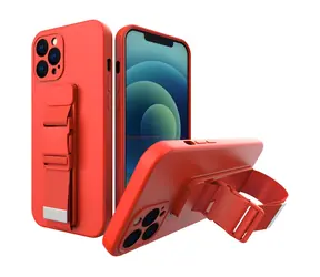 Hurtel Rope Case červená / Kryt pro Apple iPhone 12 Pro / Gelový / S řetízkem na krk