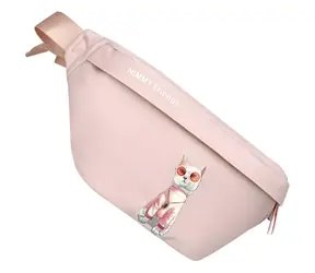 Nimmy Crossbody Glasses Cool Cat růžová / Taška přes rameno / Design kočka s brýlemi