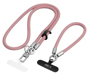 Tech-Protect C10S Pink Titanium / Popruh k telefonu na krk / s poutkem na zápěstí / 114 cm + 31 cm