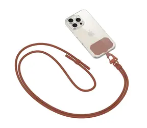 Tech-Protect C5S Rope hnědá / Popruh přes rameno pro smartphone / šňůrkový