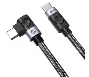 Orico C2CWT černá / Kabel USB-C na USB-C / lomený / PD 100 W / 20 Gbps / 4K 60Hz / 2 m