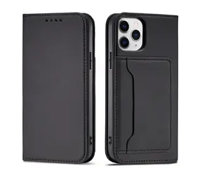 Hurtel Magnet Card pouzdro pro Apple iPhone 12 Pro černá / Pouzdro / Magnetické / Kapsa na kartu