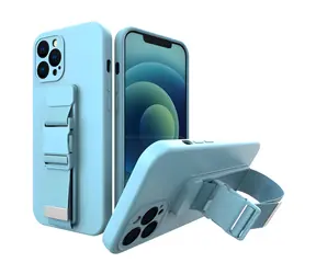 Hurtel Rope Case modrá / Kryt s řetízkem na krk / Gelový / Apple iPhone 12 Pro