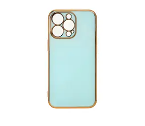 Hurtel Lighting Color Case mátová, zlatý rámeček / Kryt / Apple iPhone 12 Pro Max / TPU gel