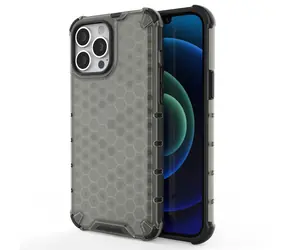 Hurtel Honeycomb Case černá / Odolný kryt / TPU bumper / iPhone 13 Pro Max