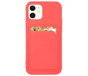 Hurtel Silicone Wallet oranžová / Kryt / Apple iPhone 12 Pro Max / Silikonový / Kapsa na kartu