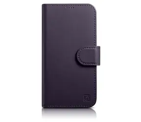 iCarer Wallet Case 2in1 Anti-RFID tmavě fialová / Pouzdro / Kožené flip / Apple iPhone 14 Plus