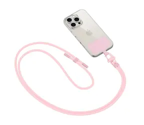 Tech-Protect C5S Rope růžová / Crossbody popruh na telefon / šňůrkový design