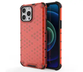 Hurtel Honeycomb Case červená / Odolný kryt / Apple iPhone 13 Pro Max / TPU