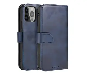 Hurtel Magnet Case iPhone 14 Plus modrá / Pouzdro / Flip / Magnetické / Stojánek