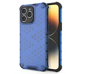 Hurtel Honeycomb Hybrid Armor modrá / Zadní kryt / Apple iPhone 14 Pro Max / Odolný / Voštinový vzor