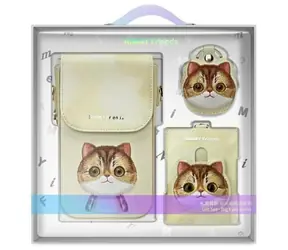 Nimmy Big Eyed Pet 2.0 Cat béžová / Pouzdro na telefon / Peněženka / Pouzdro na lokalizační tracker