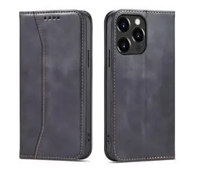 Hurtel Magnet Fancy Case peněženka pro Apple iPhone 14 Pro Max černá / Pouzdro / Magnetické / Stojánek / Kapsa na kartu